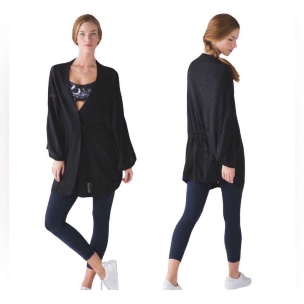 lululemon athletica Black Open-Front Cozy Cardigan
